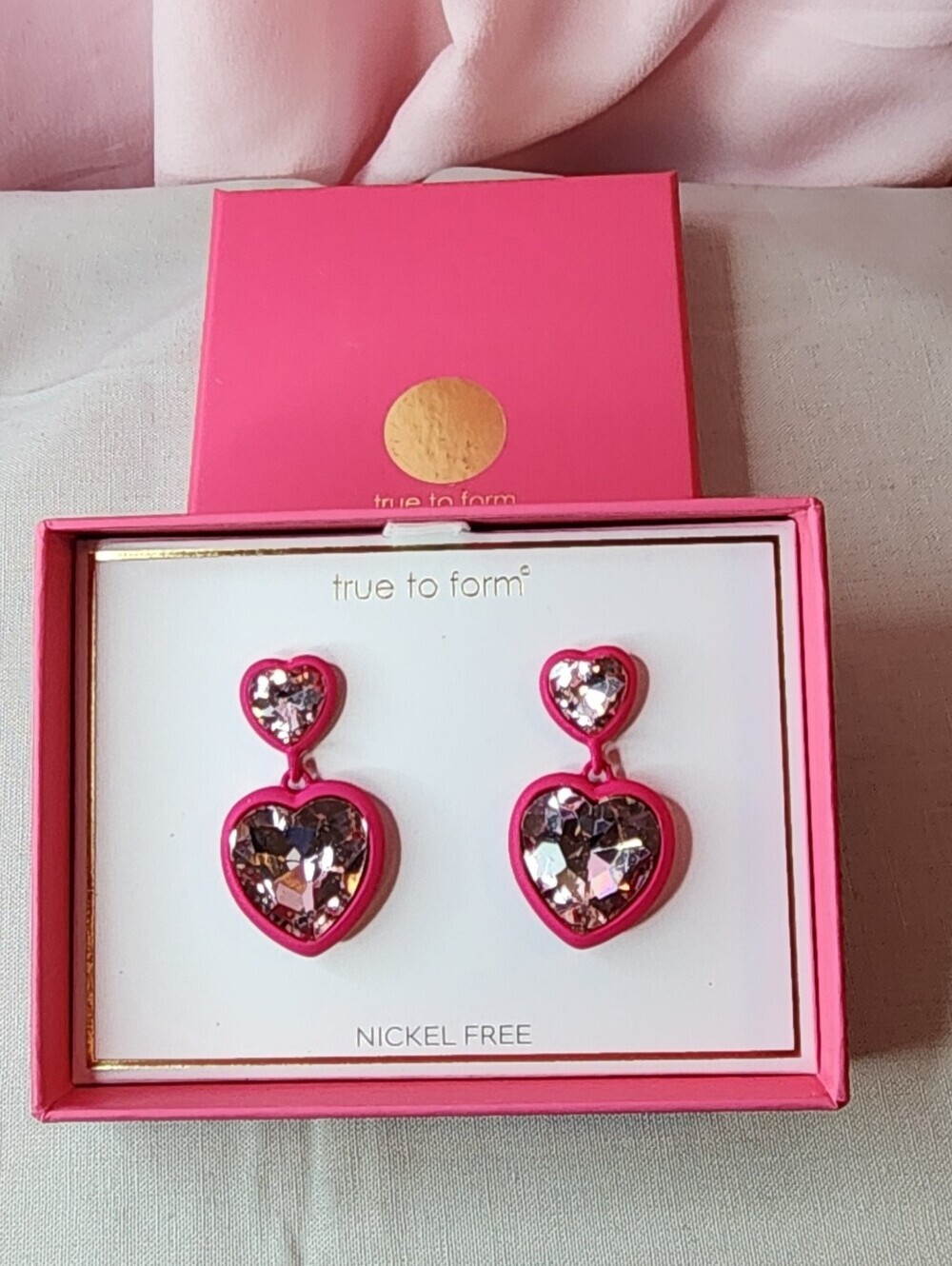 True to Form Pink Heart Earrings